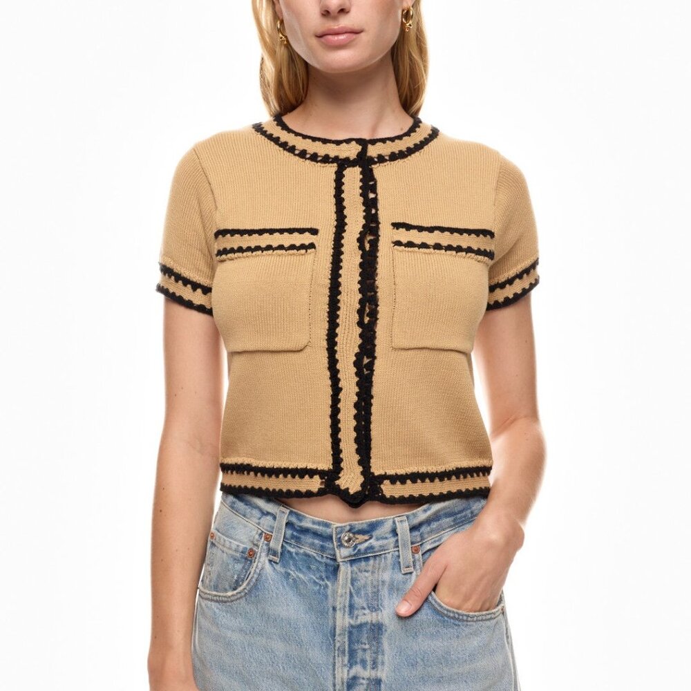 Central Park West Jules Crochet Edge Top, L - Picture 3 of 13